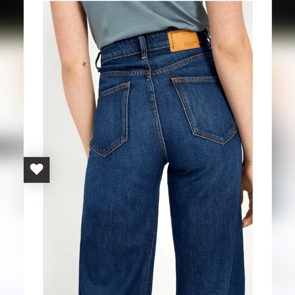 Frank And Oak Nina Wide Leg Blue Jeans - Picture 2 of 9